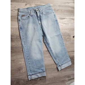 Vintage Lee Rider Light Blue Denim Cropped Capri Jeans